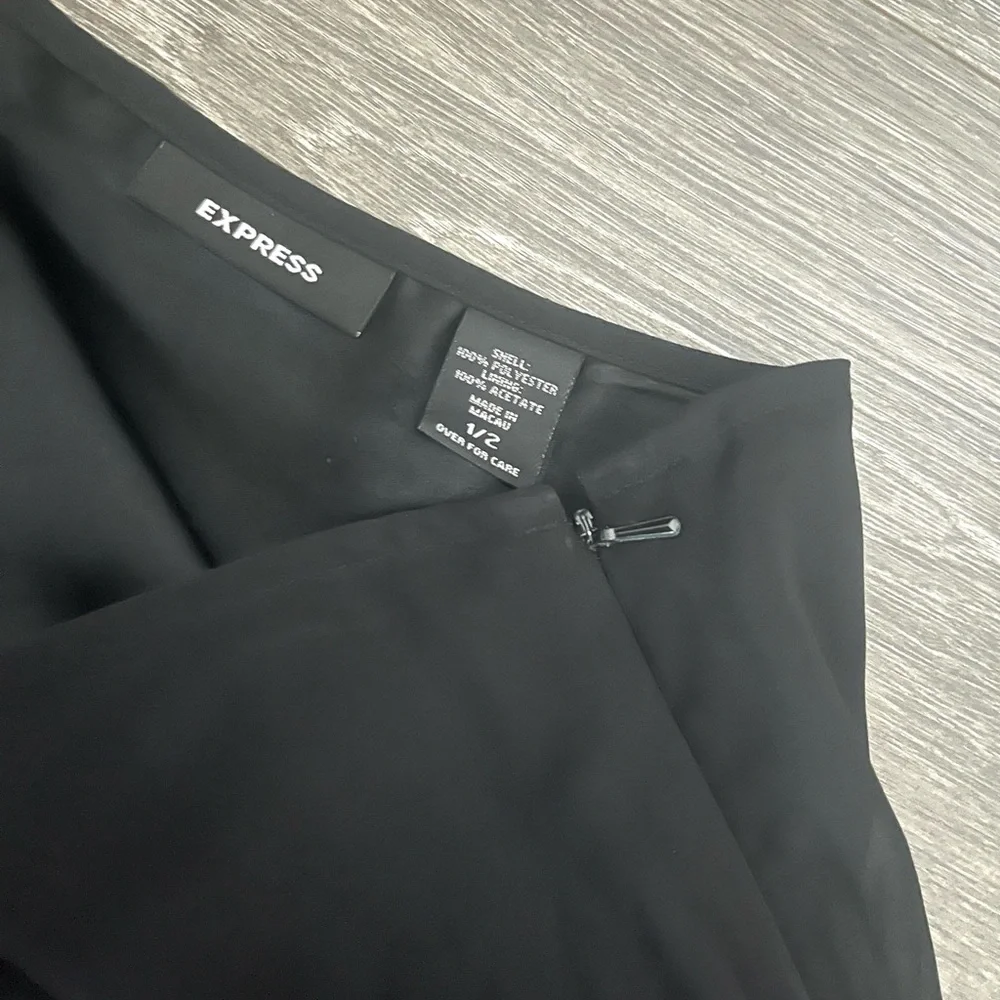 Express Pleated Skirt Womens Size‎ 1/2 XS Black Preppy Y2K 90s Academia Varsity
